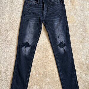AE American Eagle Mens Skinny Black Jeans 28x30 NE(X)T LEVEL FLEX Distressed